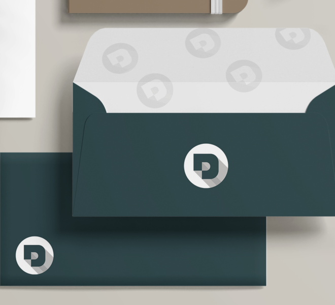 Branding Mockup Envelopes, Desuals' logo
