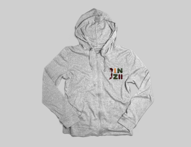 Design agency Munich, a video game logo on a white hoodie
